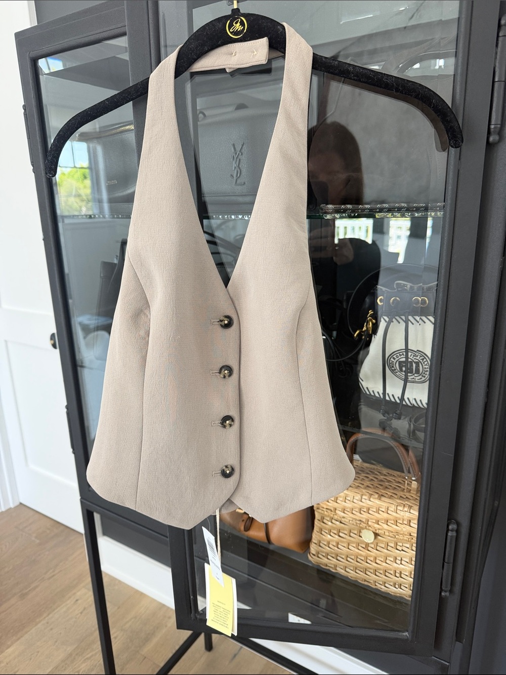 Aritzia taupe halter vest